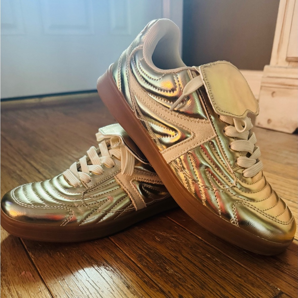 Metallic Gold Sneakers